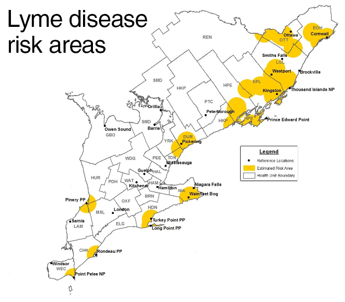 Lyme disease risk areas ontario 2015
