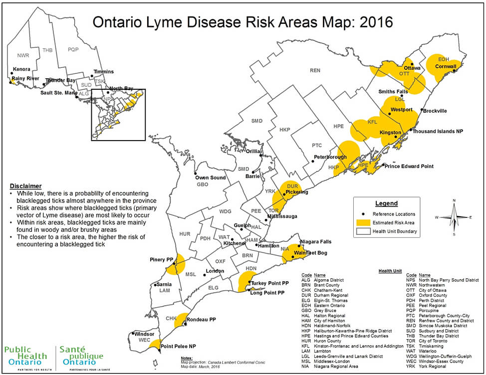 ticks in ontario map Blacklegged Ticks In Ontario A Primer Landscape Ontario ticks in ontario map