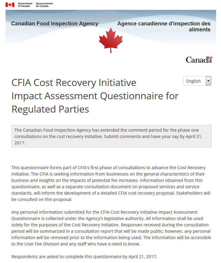 CFIA survey