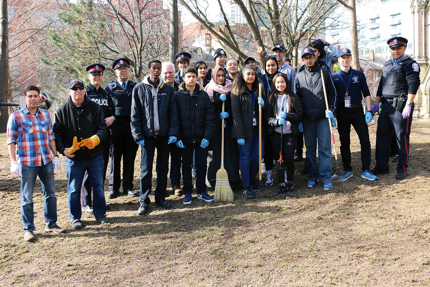 Community volunteers included members of Toronto Police Services and its youth program.