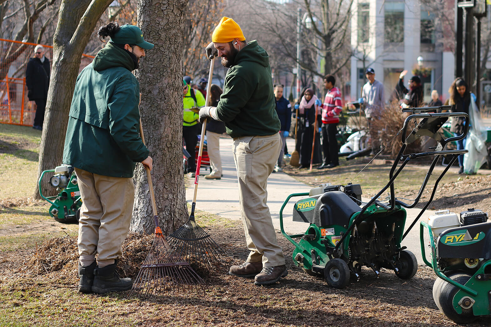 Equipment, labour, tools and supplies for the park clean up are provided at no cost to the city.