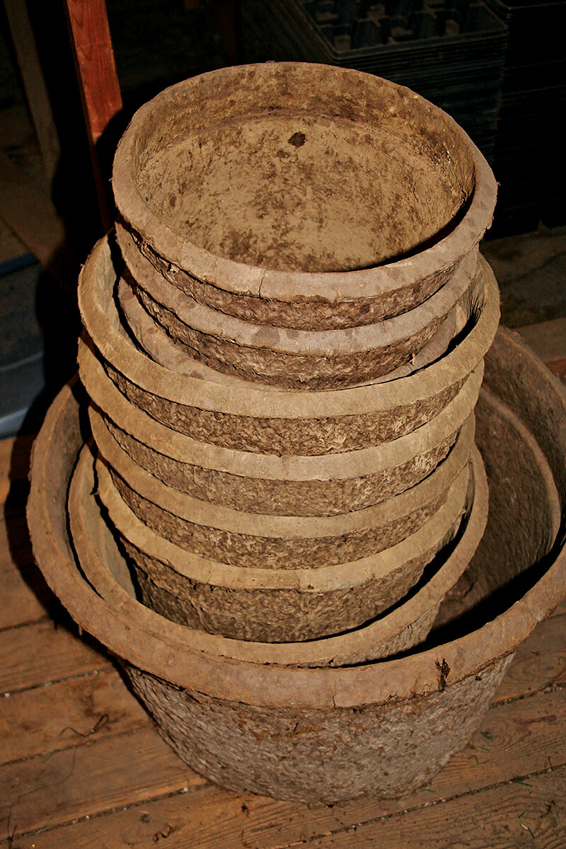 round fibre pots