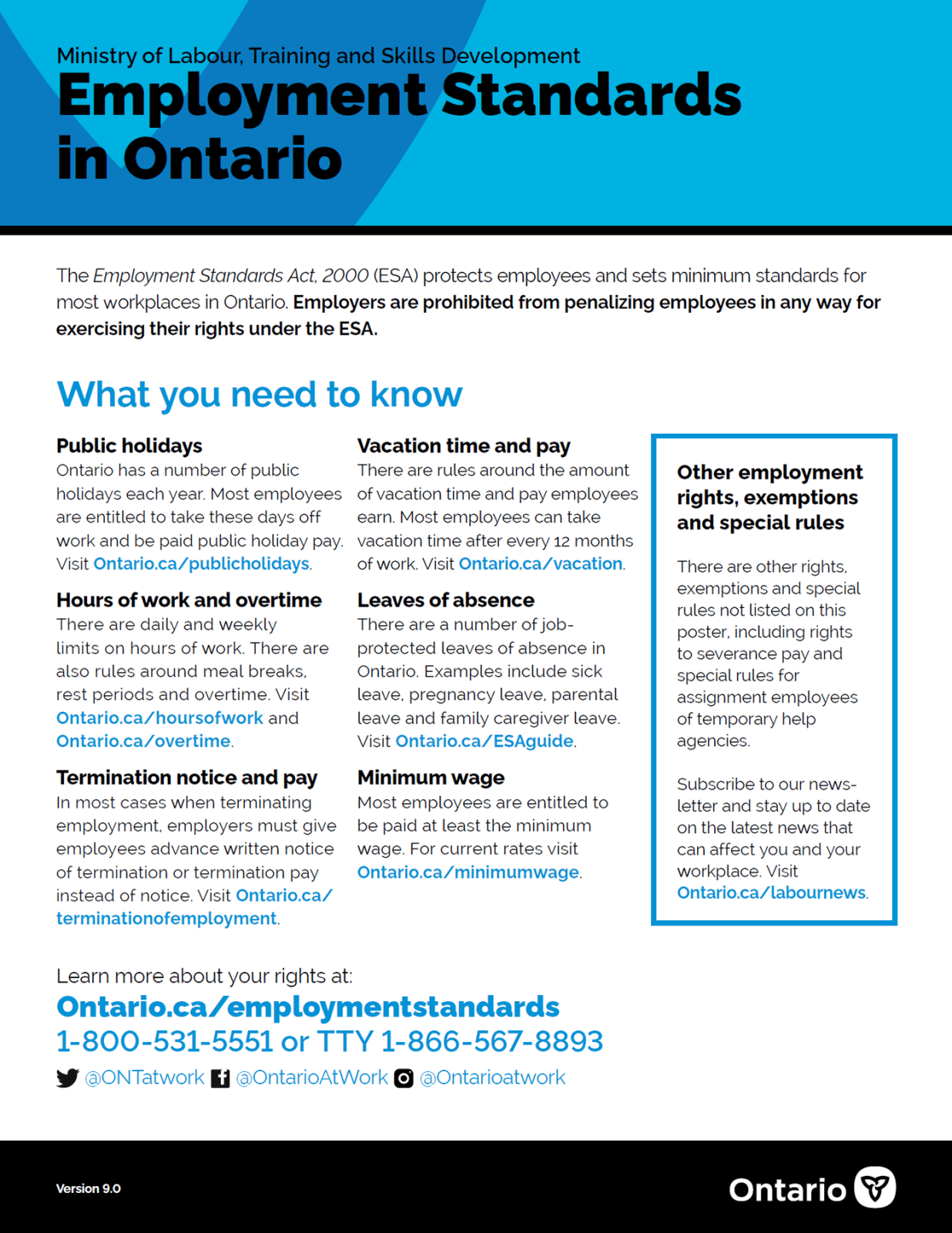 Latest Employment Standards Poster Released Landscape Ontario